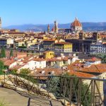 Florence's rooftops with the cathedral dome and the tower of Palazzo Vecchio